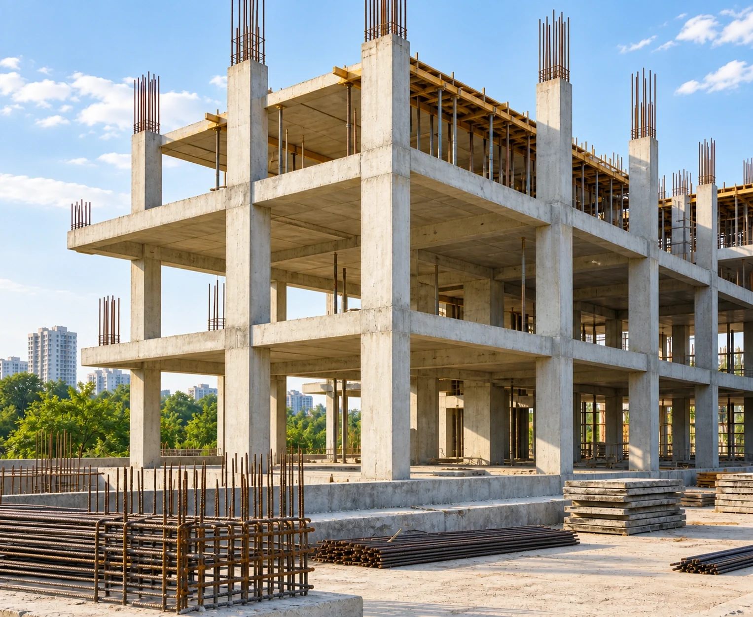 Concept illustration of a reinforced concrete structural frame for Noble Callista Mohali