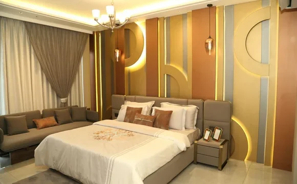Furnished bedroom in an apartment at Noble Callista Mohali