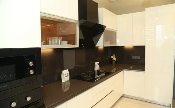 Kitchen in an apartment at Noble Callista Mohali